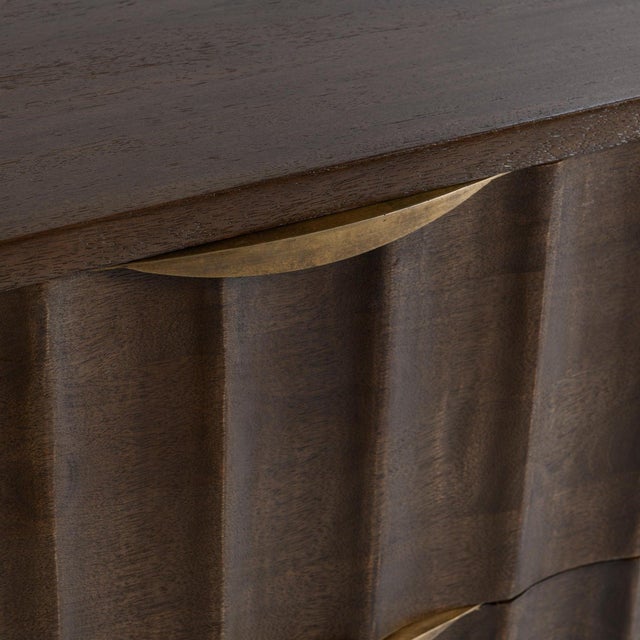 Contemporary Harlow Chocolate Fluted Wood Organic Modern Dresser For Sale - Image 3 of 7