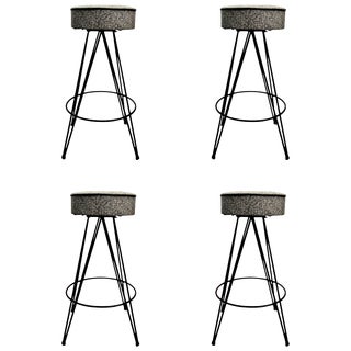 Set of Four Stools With Removable Backs For Sale
