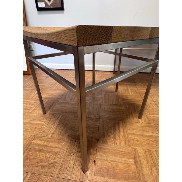 Wood Pair of E15 Grace St07 Stools — Brushed Stainless & European Oak, Germany For Sale - Image 7 of 10