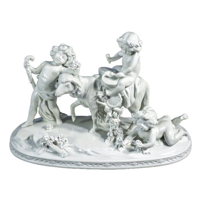 Porcelain Procession of Putti Sculpture from Capodimonte For Sale