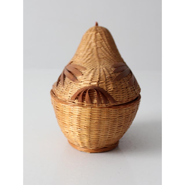 Mid 20th Century Vintage Wicker Chicken Basket For Sale - Image 5 of 10