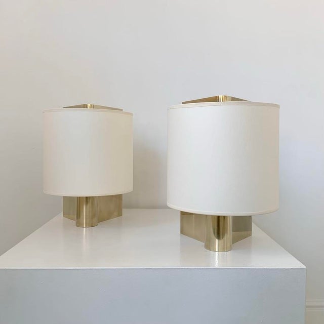 Mid-Century Modern Brass Table Lamps by Giuliana Gramigna, 1970, Set of 2 For Sale - Image 3 of 16