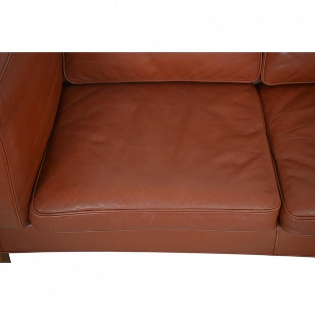 Brown 2333 Three-Seater Sofa in Cognac Leather by Børge Mogensen, 1990s For Sale - Image 8 of 18