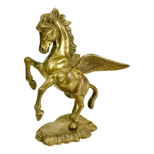 Mid-Century Boho Chic Hollywood Regency Brass Pegasus Sculpture.