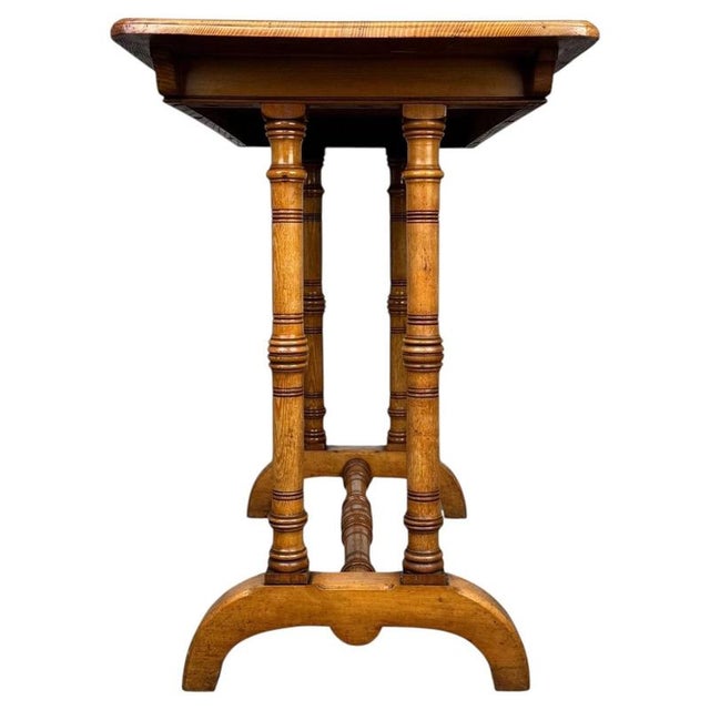 19th Century Antique English Oak Side Table For Sale - Image 3 of 10