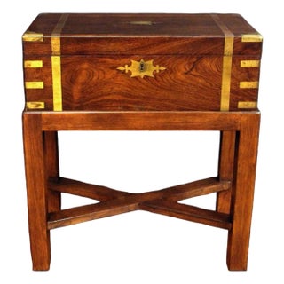 C. 1860 Lap Desk Writing Box on Custom Stand For Sale