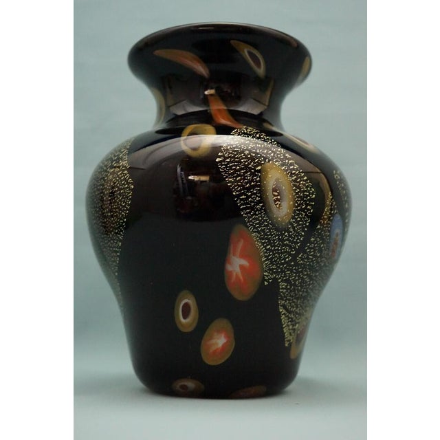 Black Vase in Submerged Glass with Murrine and Gold Leaf by Louis Comfort Tiffany, USA, 1900s For Sale - Image 6 of 18