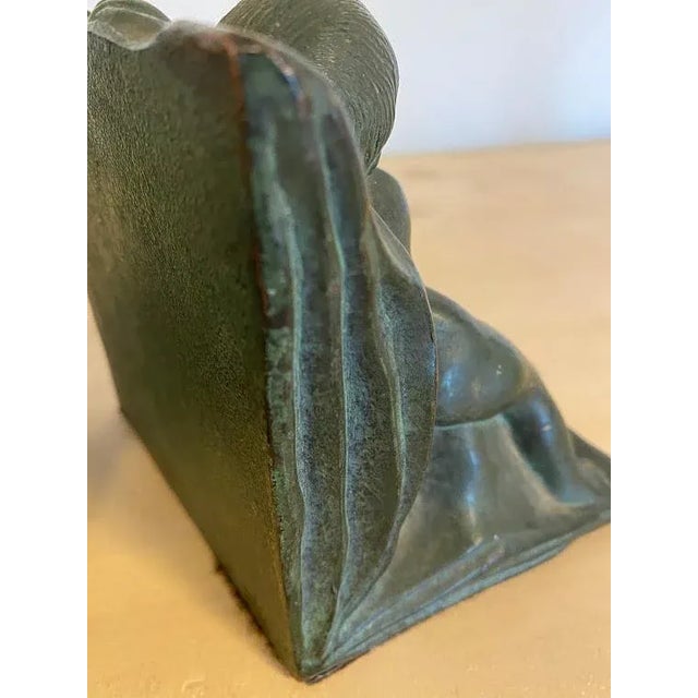 Metal Antique Galvano Bronze Bookends - a Pair For Sale - Image 7 of 9