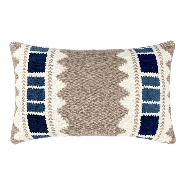 Scalamandre 22" x 14" Mistral Pillow in Stone Denim For Sale