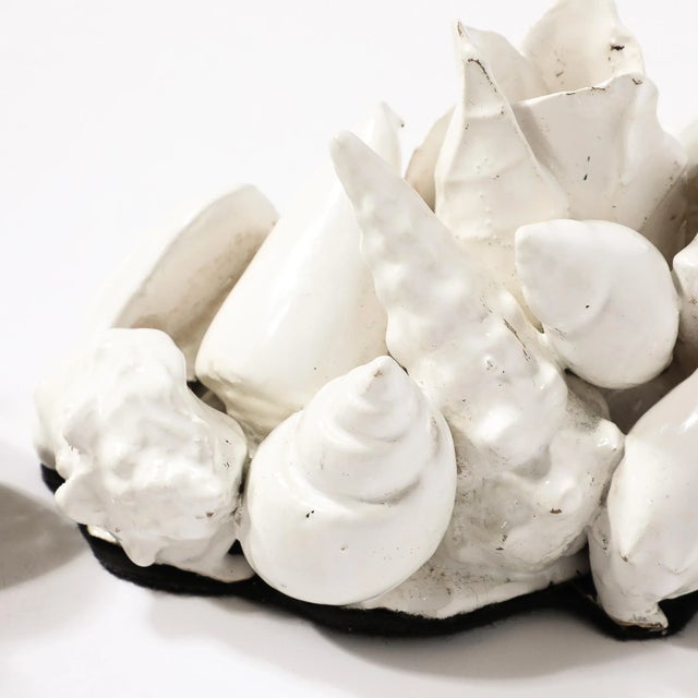 Mid-Century Modernist Ceramic Shell Form Candle Holders For Sale - Image 9 of 12