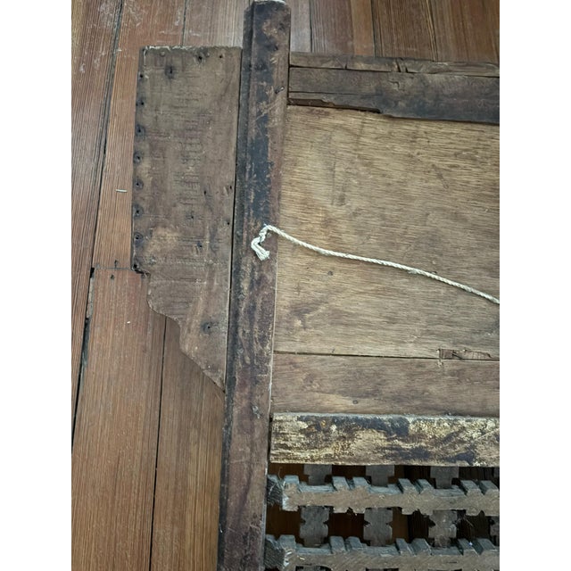 Large Vintage Moroccan Mashrabiya Wall Shelf - Hand-Carved Architectural Statement For Sale - Image 10 of 12