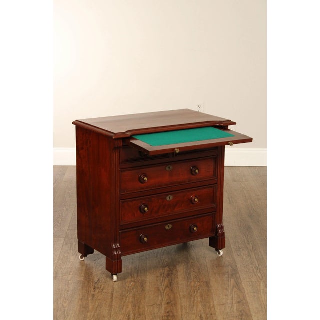 Antique English Mahogany & Rosewood Bachelor's Chest For Sale In Philadelphia - Image 6 of 12