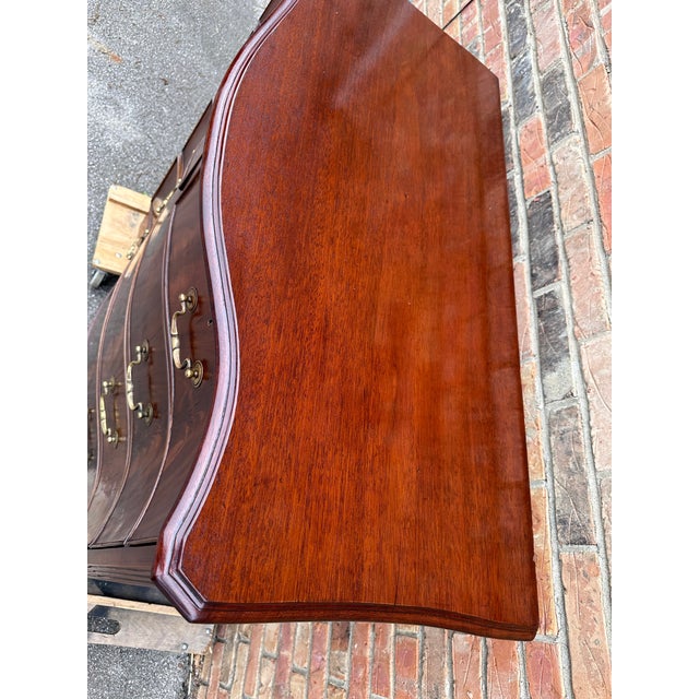 Brass 19th Century English Serpentine Front Chest For Sale - Image 8 of 12