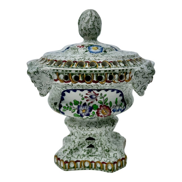 Copeland Spode Chintz Floral Potpourri Vase Covered Urn, England Circa 1891 For Sale