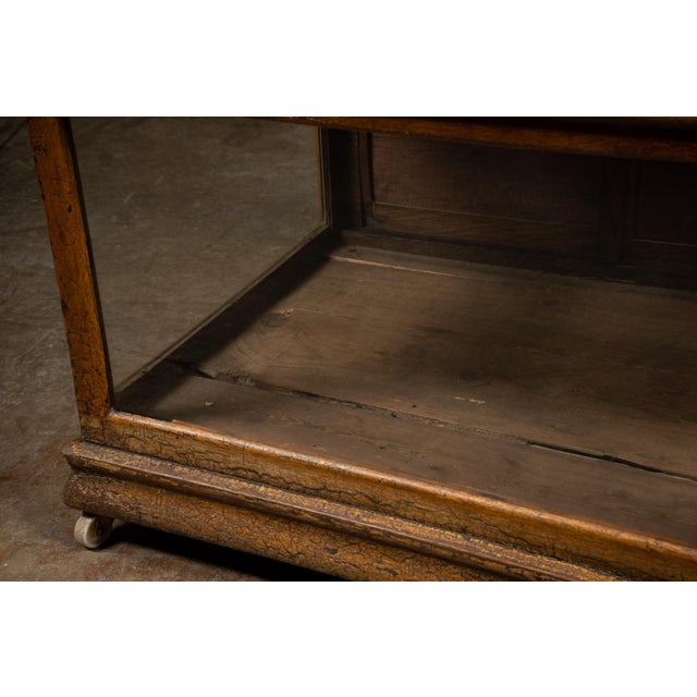 Chestnut Early American Display Case With Mirrored Back For Sale - Image 8 of 9