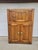 1930's vintage antique rustic solid oak wood ice chest box. Three compartments. Bottom cabinets have two sleeves on each...