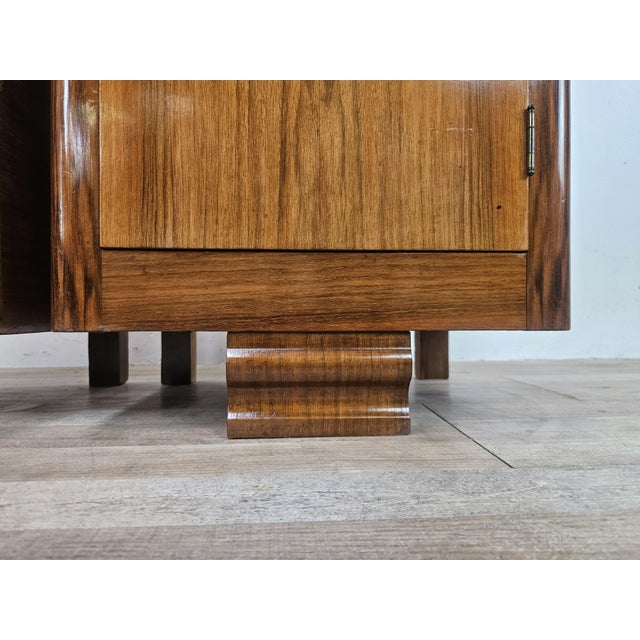 Art Deco Walnut Bedside Tables, 1940, Set of 2 For Sale - Image 17 of 18
