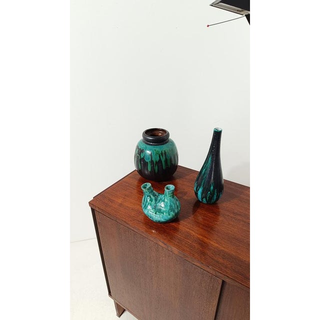 Vintage Handcrafted Majolica Multiple Openings Vase in Hurt Shape, 1981 For Sale - Image 4 of 17