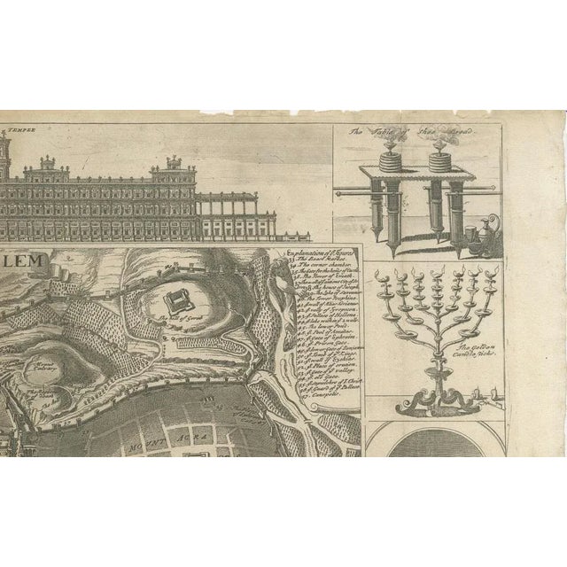 Jerusalem and Temple Imaginary Map by Blome, 1689 For Sale - Image 10 of 11