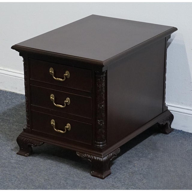 Hekman Furniture Hekman Furniture Solid Mahogany Traditional Chippendale Style 20" Chairside Chest / Accent End Table For Sale - Image 4 of 11