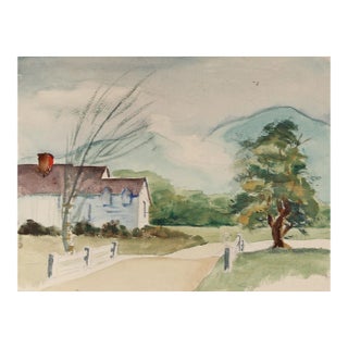 1950s "House 46" Watercolor Painting by Eve Nethercott For Sale