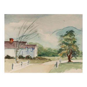 1950s "House 46" Watercolor Painting by Eve Nethercott
