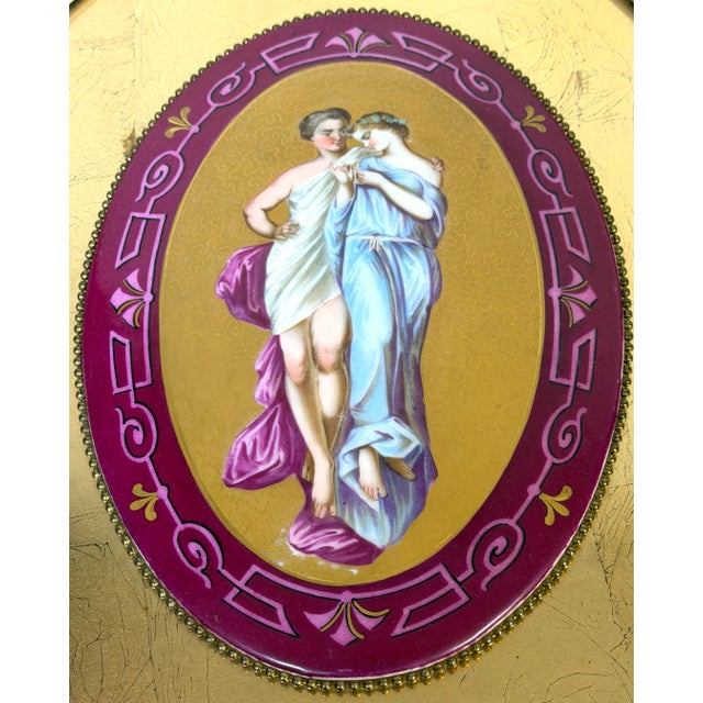 Neoclassical Pair Old Paris Porcelain Allegorical Plaques Depicting Joys and Sorrows of Love For Sale - Image 3 of 14