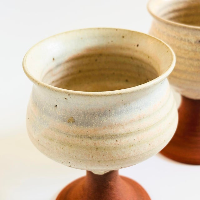 Terra Cotta Studio Pottery Goblets - Set of 4 For Sale - Image 8 of 13