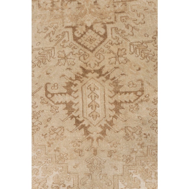Tan Vintage Circa 1940 Subdued Heriz Rug 11'6 X 14'7 For Sale - Image 8 of 11