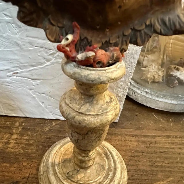 19th Century Two Louis Philippe Sicilian Wood Angels on Lacquered Wood Bases- Set of 2 For Sale - Image 4 of 12