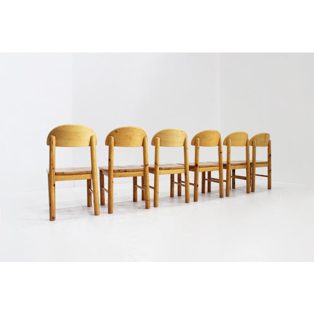 Vintage Dining Chairs in Pine attributed to Rainer Daumiller, 1970s, Set of 6 For Sale - Image 3 of 10