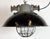 Black Enamel and Cast Iron Industrial Cage Pendant Light from Elektrosvit, 1960s For Sale - Image 6 of 18