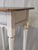 Antique Pine Nightstands Painted White With Gray Banding and Black Tops - A Pair For Sale - Image 11 of 17
