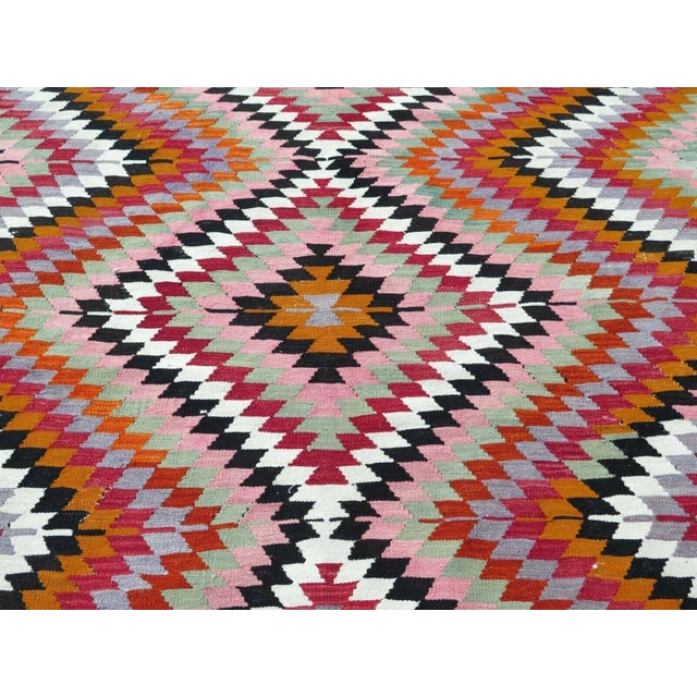 1960's Turkish Flatweave Rug - L 63"x105" For Sale - Image 4 of 12