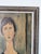 Brown 1970s Amadeo Modigliani Style Portrait Reproduction – Casein on Masonite Painting, Framed For Sale - Image 8 of 12
