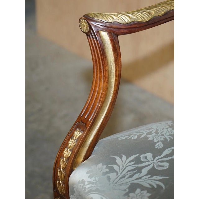 George Hepplewhite Style Hardwood Giltwood Armchair, 1900s For Sale - Image 8 of 18