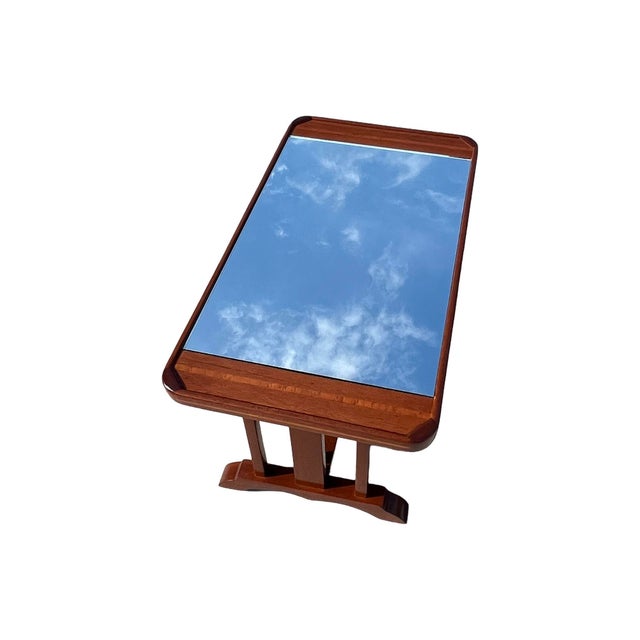 Vintage 1940s Art Deco Mahogany Inlaid Mirror Coffee Table Restored Streamline For Sale - Image 11 of 12