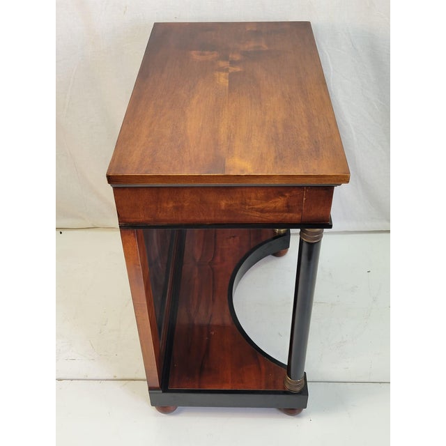 1940s 1940s American Second Empire Mahogany Console Table With Mirror Glass For Sale - Image 5 of 12