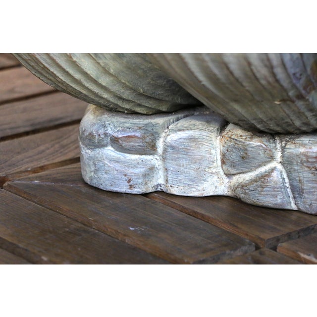 Vintage Italian Carved Wood Shell-Form Coffee Table With Glass Top, 1970s For Sale - Image 15 of 18