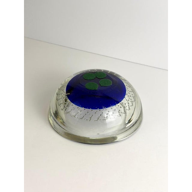 Murano Sommerso Glass Bowl in Blue Bullicante by Galliano Ferro, 1960s For Sale - Image 9 of 11
