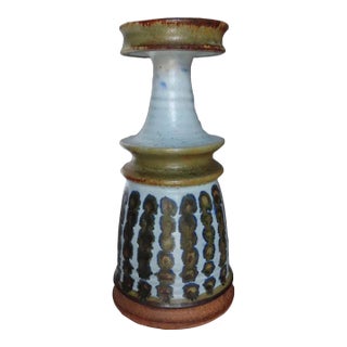 1960s Signed Robert Sperry Ceramic Candlestick For Sale