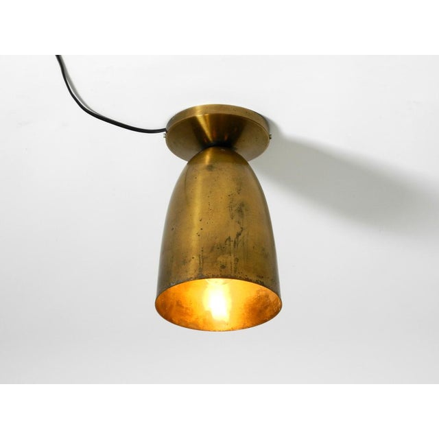 Metal Large Mid-Century Modern Brass Ceiling Lamp, 1950s For Sale - Image 7 of 16