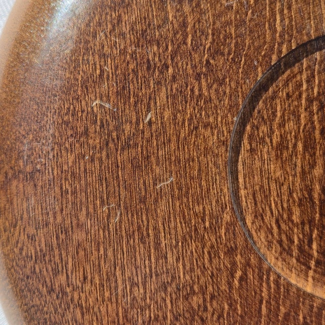 Late 20th Century Wood Table Accent, Jewelry Dish or Watch Tray - 7" Vintage Japanese Yosegi Zaiku Marquetry Plate For Sale - Image 5 of 5