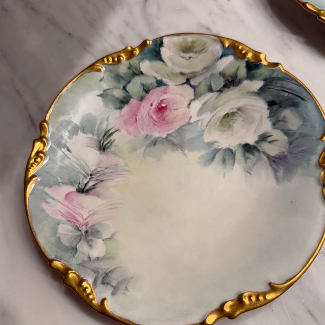 French Limoges Hand Painted Porcelain Plates For Sale In Washington DC - Image 6 of 12