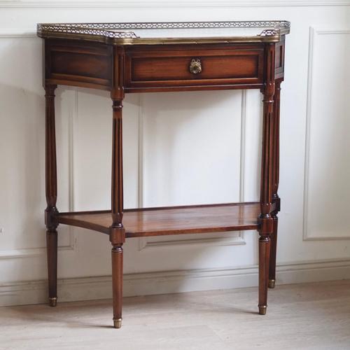 French Louis XVI Style Mahogany Console Table with Marble Top, 1890s For Sale - Image 12 of 12