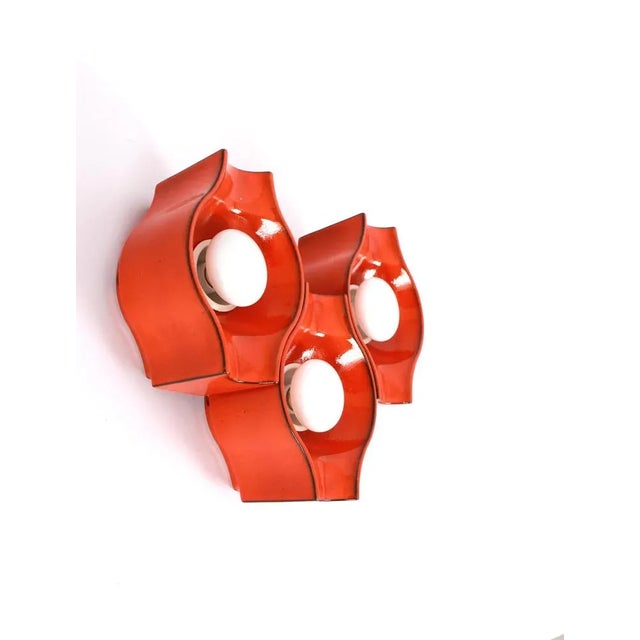 Orange Ceramic Wall Light by Cari Zalloni, 1970s For Sale - Image 9 of 10