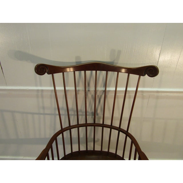 1990s Stickley Solid Cherry Windsor Comb Back Chair For Sale - Image 5 of 8