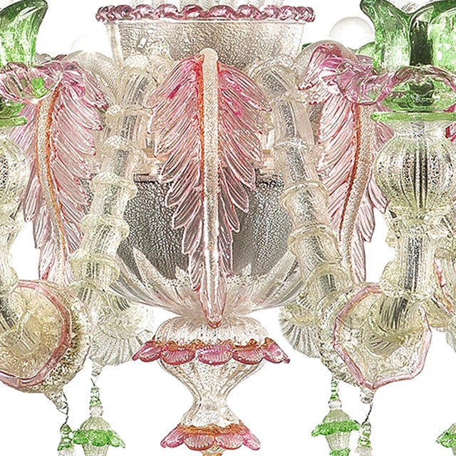 2020s Venetian Floral "Cà Rezzonico" Murano Glass Chandelier With Silver Leaf For Sale - Image 5 of 5