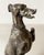 Figurative Vintage Bronze/Brass Whippet/Greyhound Dog Figure on Turned Wood Base For Sale - Image 3 of 9