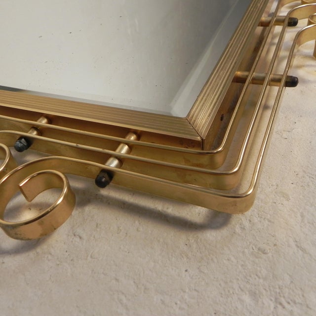 Vintage Faceted Mirror in Aluminum Frame, 1950s For Sale - Image 12 of 14